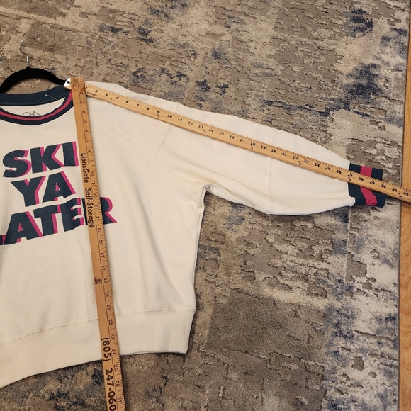 NWT Chaser White 'Ski Ya Later' Sweatshirt Soft Cozy Size Large Retro Winter - Picture 7 of 14